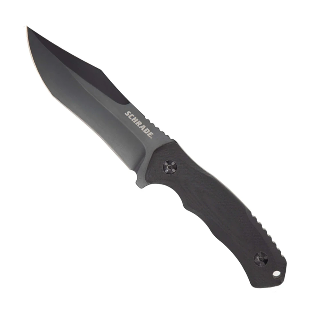 Schrade Black G10 Steel Driver Clip Point Fixed Blade Knife 1 Schrade Black G10 Steel Driver Clip Point Fixed Blade Knife