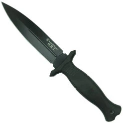 Smith & Wesson HRT Black Fixed Blade 5.5" Boot Knife, Black Blade
