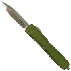 Microtech Signature Series OD Green Ultratech II OTF Knife, Apocalypse Bronze Blade