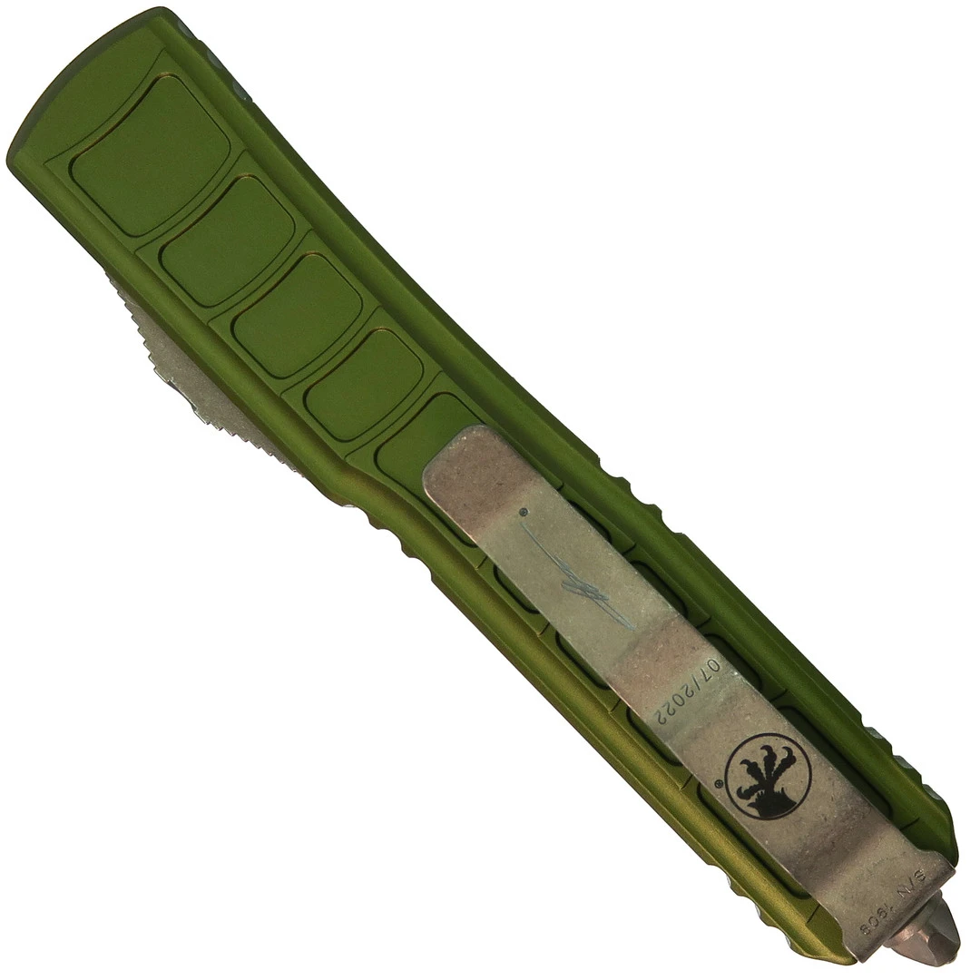 Microtech Signature Series OD Green Ultratech II OTF Knife, Apocalypse Bronze Blade 2 Microtech Signature Series OD Green Ultratech II OTF Knife, Apocalypse Bronze Blade - Image 2
