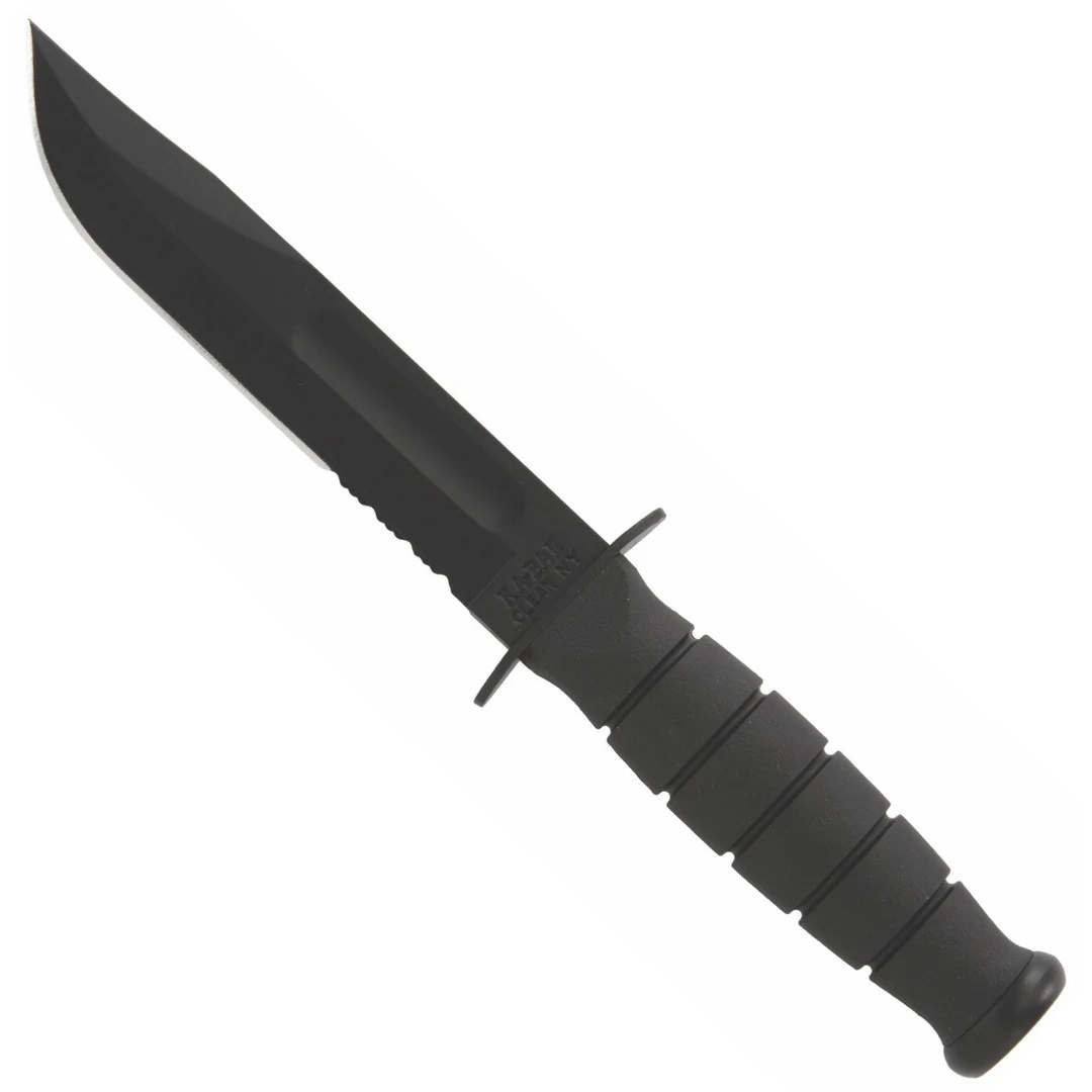 KA-BAR 1259 Short Knife, Clip Point Combo Edge, Kraton G Handle, Hard Sheath 1 KA-BAR 1259 Short Knife, Clip Point Combo Edge, Kraton G Handle, Hard Sheath