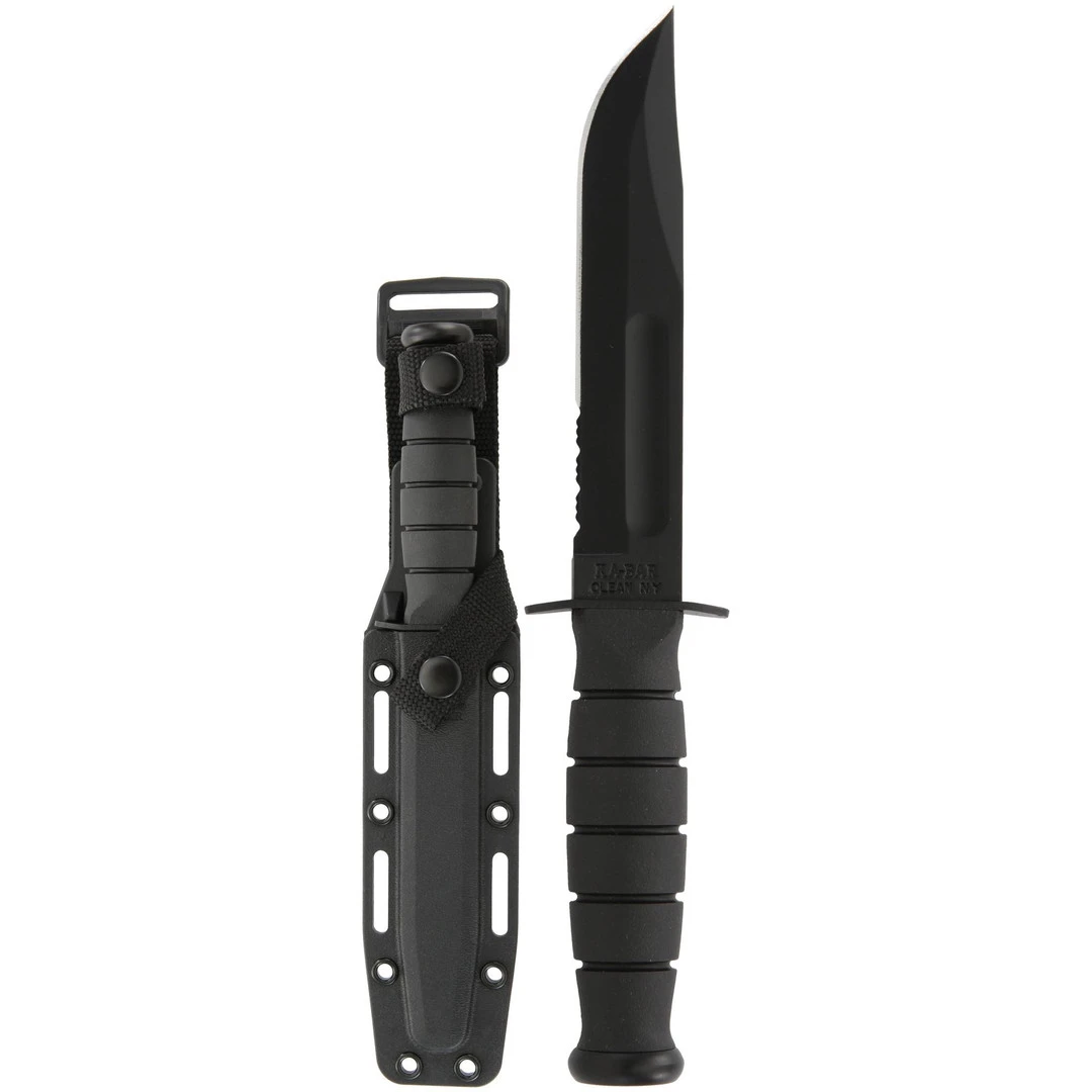 KA-BAR 1259 Short Knife, Clip Point Combo Edge, Kraton G Handle, Hard Sheath 2 KA-BAR 1259 Short Knife, Clip Point Combo Edge, Kraton G Handle, Hard Sheath - Image 2