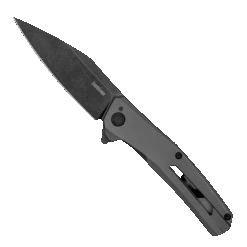Kershaw Gray PVD Flyby Assisted Flipper Knife, BlackWashed Modified Wharncliffe Blade