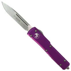 Microtech Violet Contoured UTX70 OTF Knife, Stonewash Blade