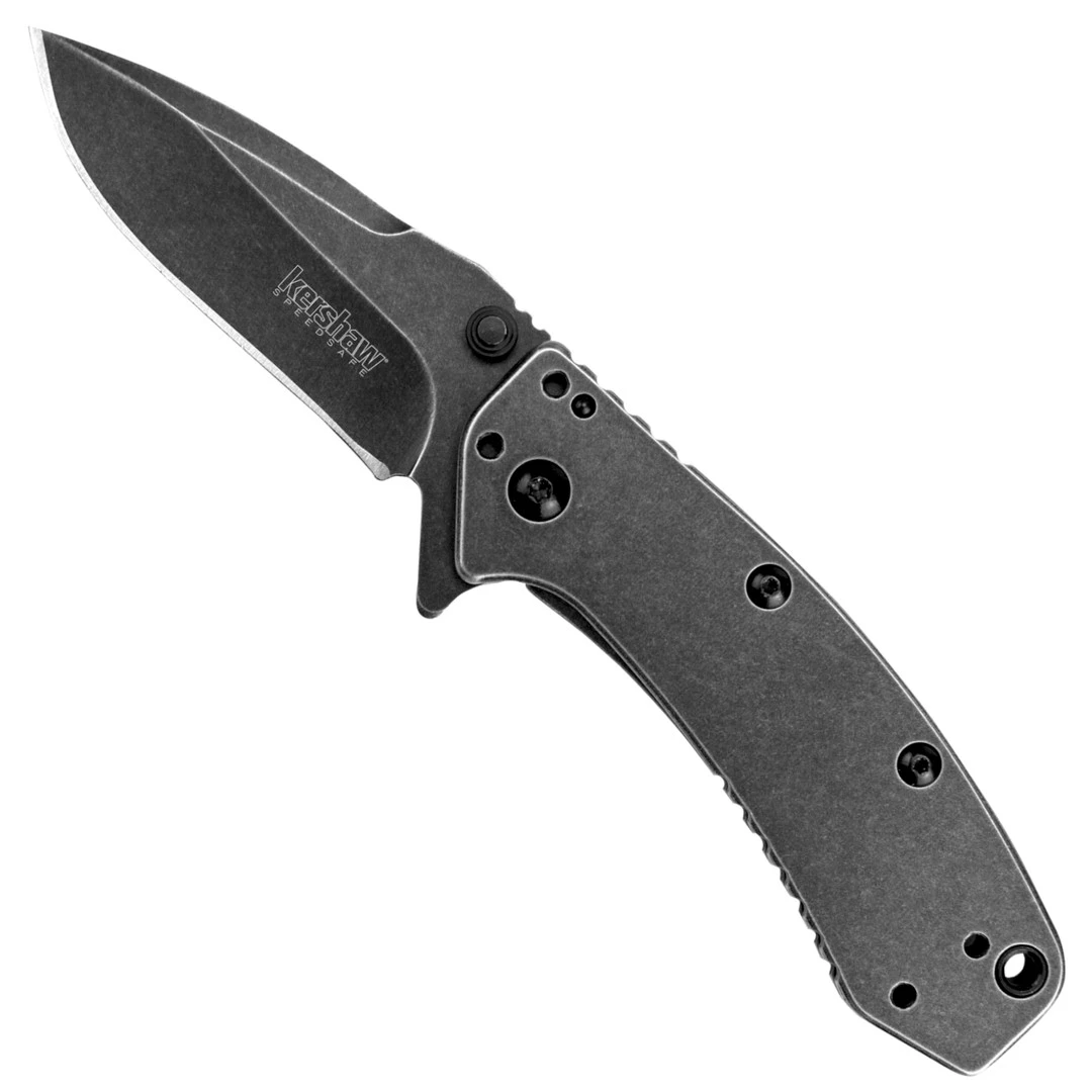 Kershaw BlackWash Cryo Spring Assist Knife, Drop Blade, 1555BW 1 Kershaw BlackWash Cryo Spring Assist Knife, Drop Blade, 1555BW