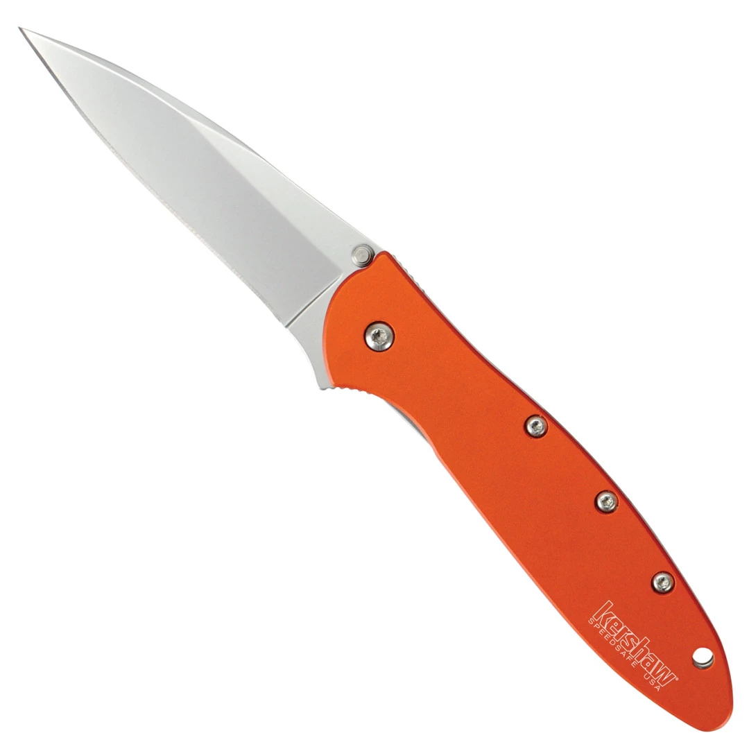 Kershaw Orange Leek Spring Assist Knife, Plain Blade, 1660OR 1 Kershaw Orange Leek Spring Assist Knife, Plain Blade, 1660OR