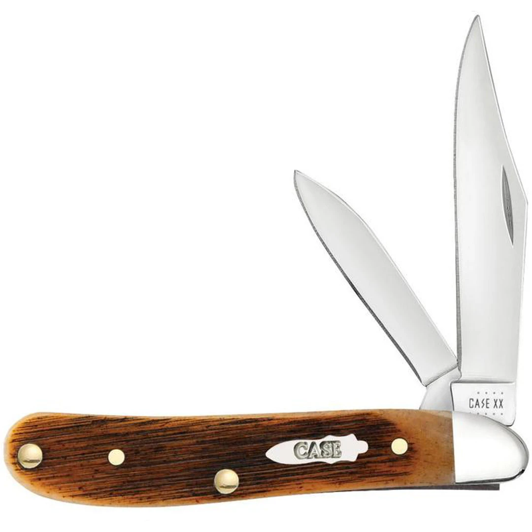Case Amber Bone Sawcut Jig Barehead Peanut Knife 1 Case Amber Bone Sawcut Jig Barehead Peanut Knife