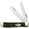 Case Smooth Black/Green Micarta Mini Trapper Pocket Knife
