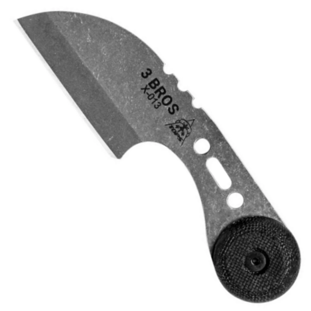 TOPS Knives TOPS 3 Bros Sheepsfoot Fixed Blade Neck Knife, Tumbled Blade 1 TOPS Knives TOPS 3 Bros Sheepsfoot Fixed Blade Neck Knife, Tumbled Blade