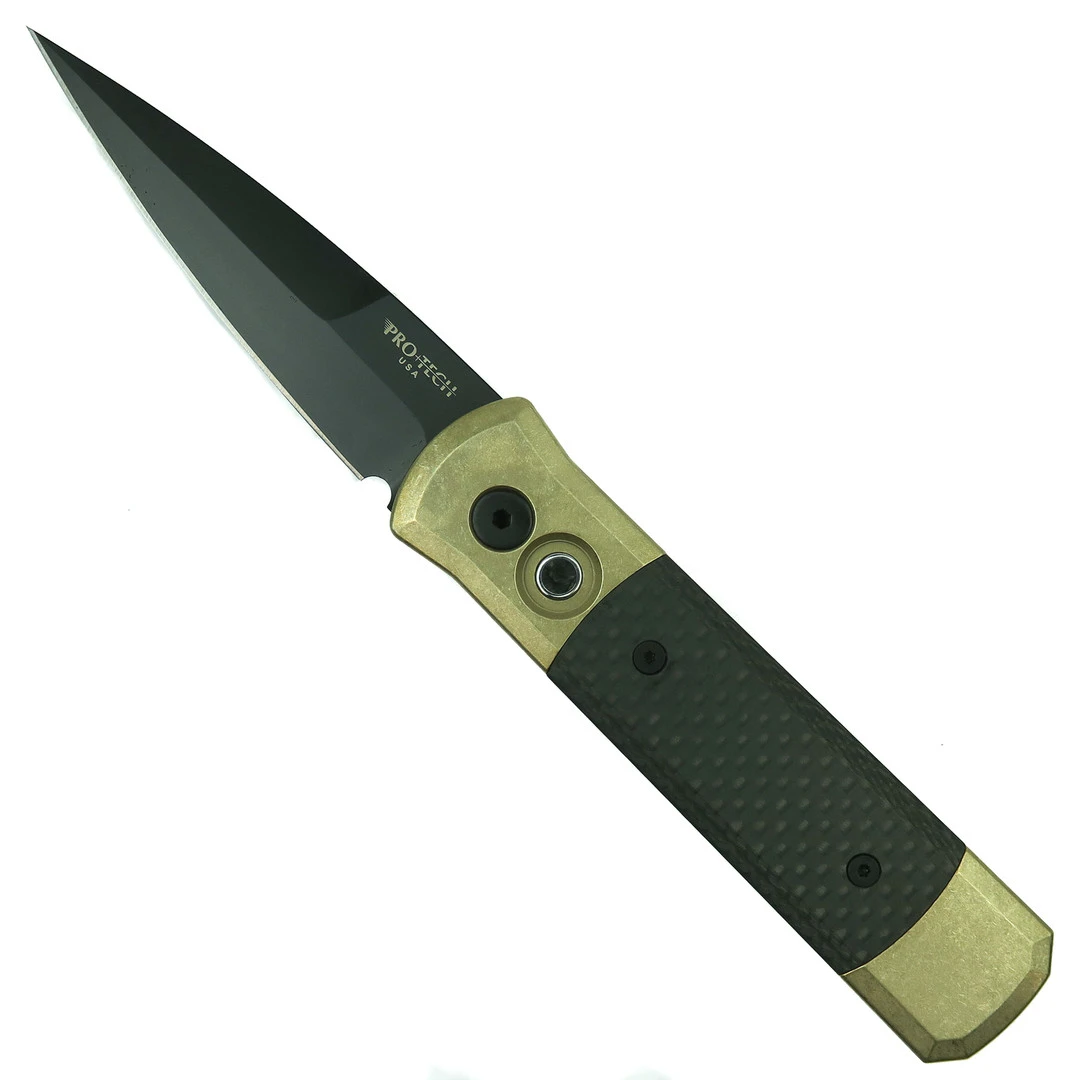 Pro-Tech 7115 Bronze Aluminum Godson Auto Knife, Black Blade 1 Pro-Tech 7115 Bronze Aluminum Godson Auto Knife, Black Blade