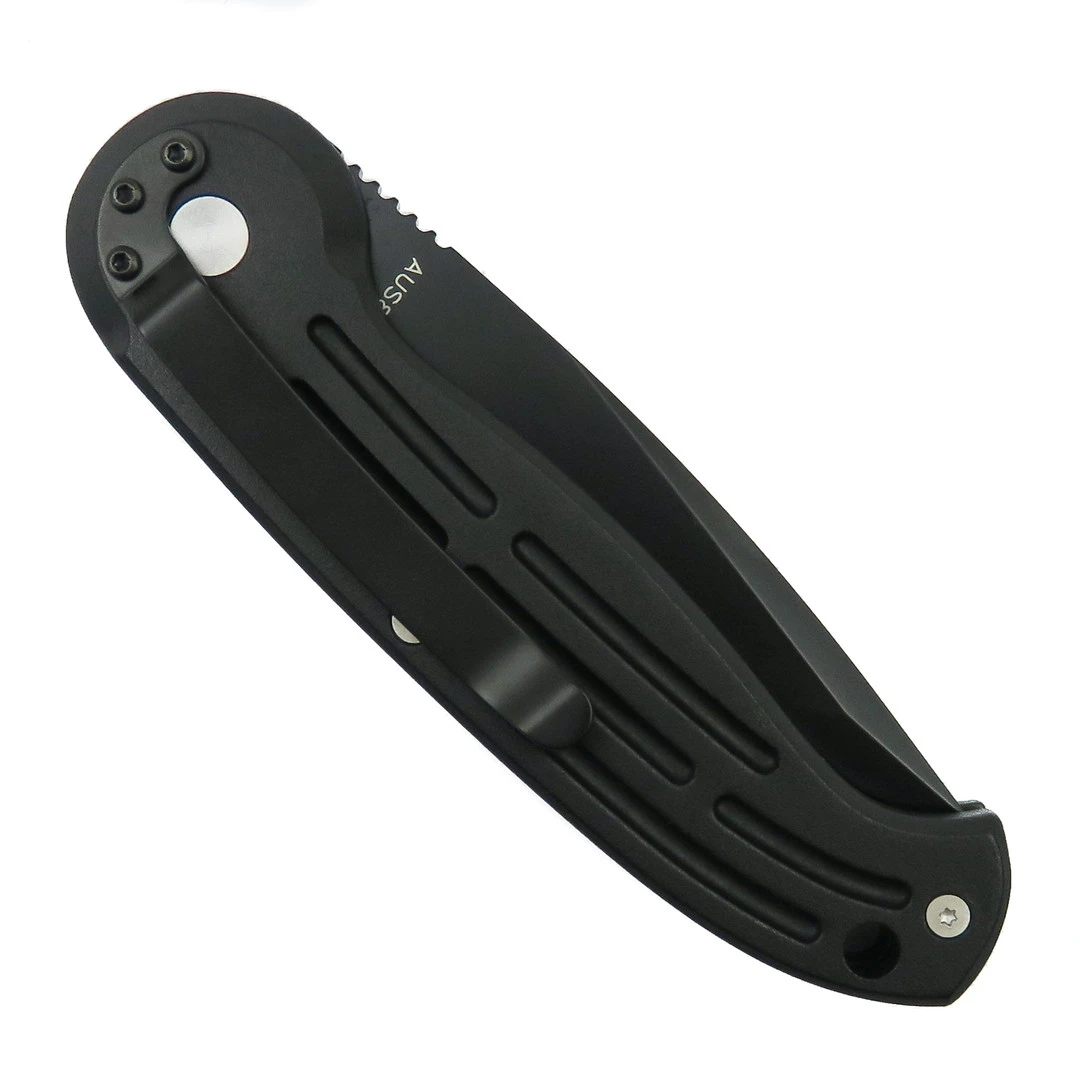 Boker Magnum Black SpeedMaster Auto Knife, Black Tanto Combo Blade 2 Boker Magnum Black SpeedMaster Auto Knife, Black Tanto Combo Blade - Image 2