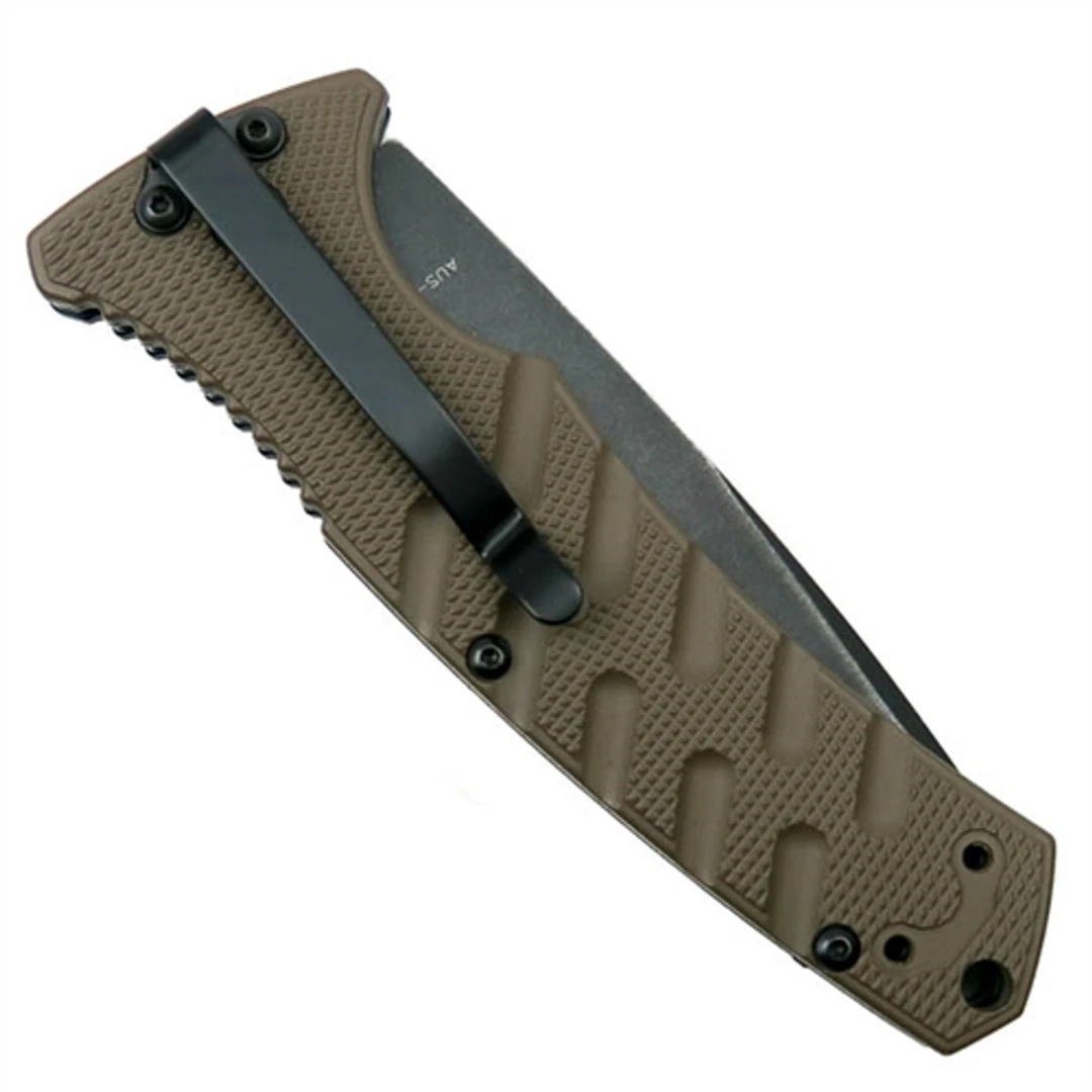 Boker Plus Coyote Brown Strike Tanto Auto, D2 Black/Stonewash Combo Blade 2 Boker Plus Coyote Brown Strike Tanto Auto, D2 Black/Stonewash Combo Blade - Image 2