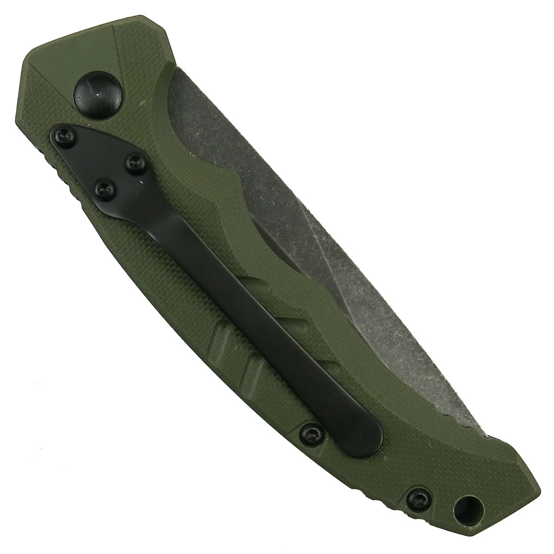 Boker Plus Exclusive OD Green Intention II Auto Knife, Dark Stonewash D2 Blade 2 Boker Plus Exclusive OD Green Intention II Auto Knife, Dark Stonewash D2 Blade - Image 2