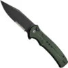 CIVIVI Green Micarta Cogent Button Lock Flipper Knife, Clip Point Combo Blade