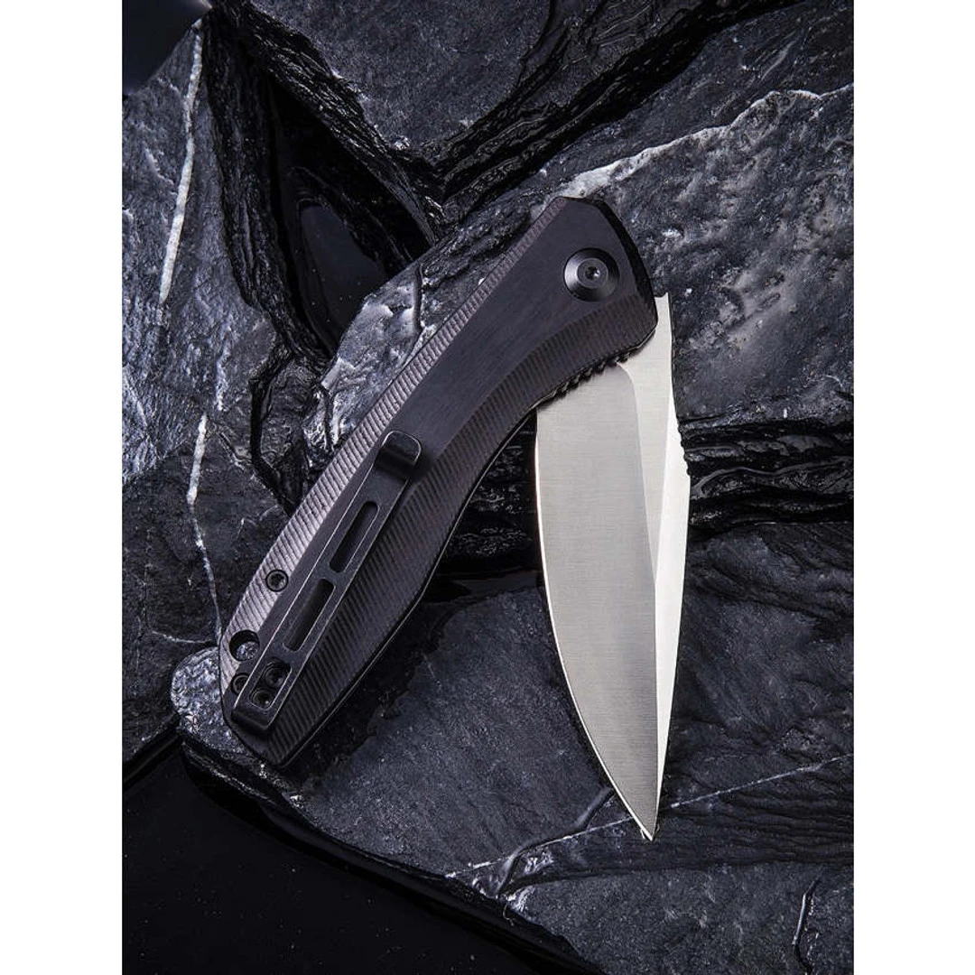 CIVIVI Ebony Wood Baklash Flipper Knife, Satin Blade 2 CIVIVI Ebony Wood Baklash Flipper Knife, Satin Blade - Image 2