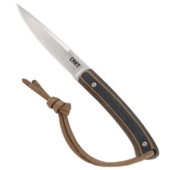 CRKT Folts Biwa Fixed Blade Knife, Satin Blade