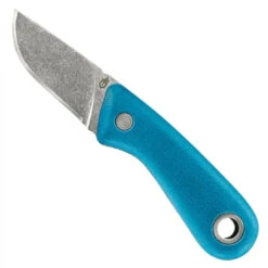Gerber 31-003489 Cyan Vertebrae Fixed Blade Knife, Stonewash Blade