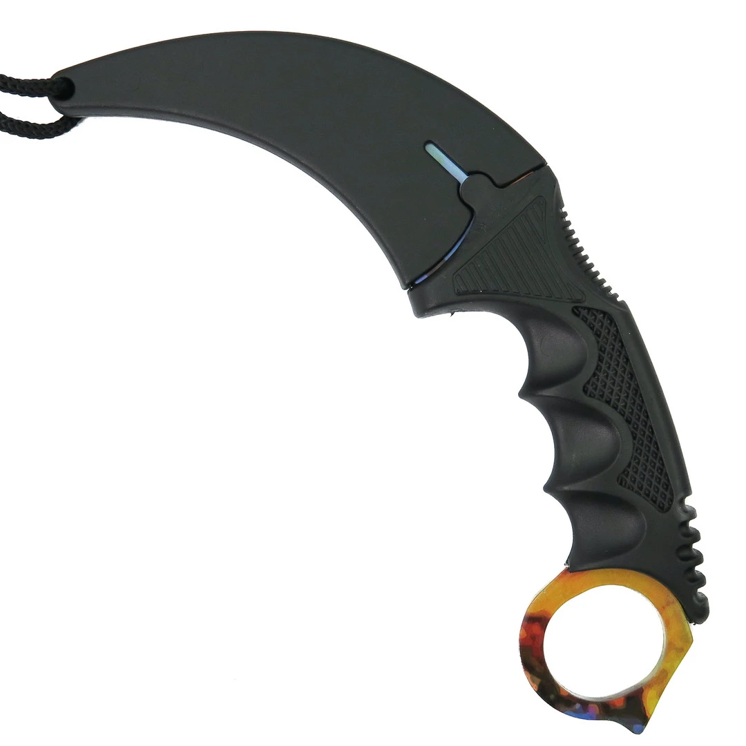 The Archimedes Claw Karambit, Yellow, Blue Mix Blade 2 The Archimedes Claw Karambit, Yellow, Blue Mix Blade - Image 2