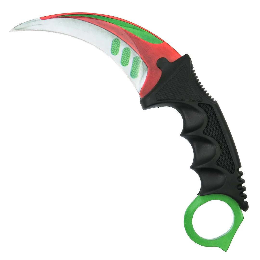 The Archimedes Claw Karambit, Green, Red And White Blade 1 The Archimedes Claw Karambit, Green, Red And White Blade