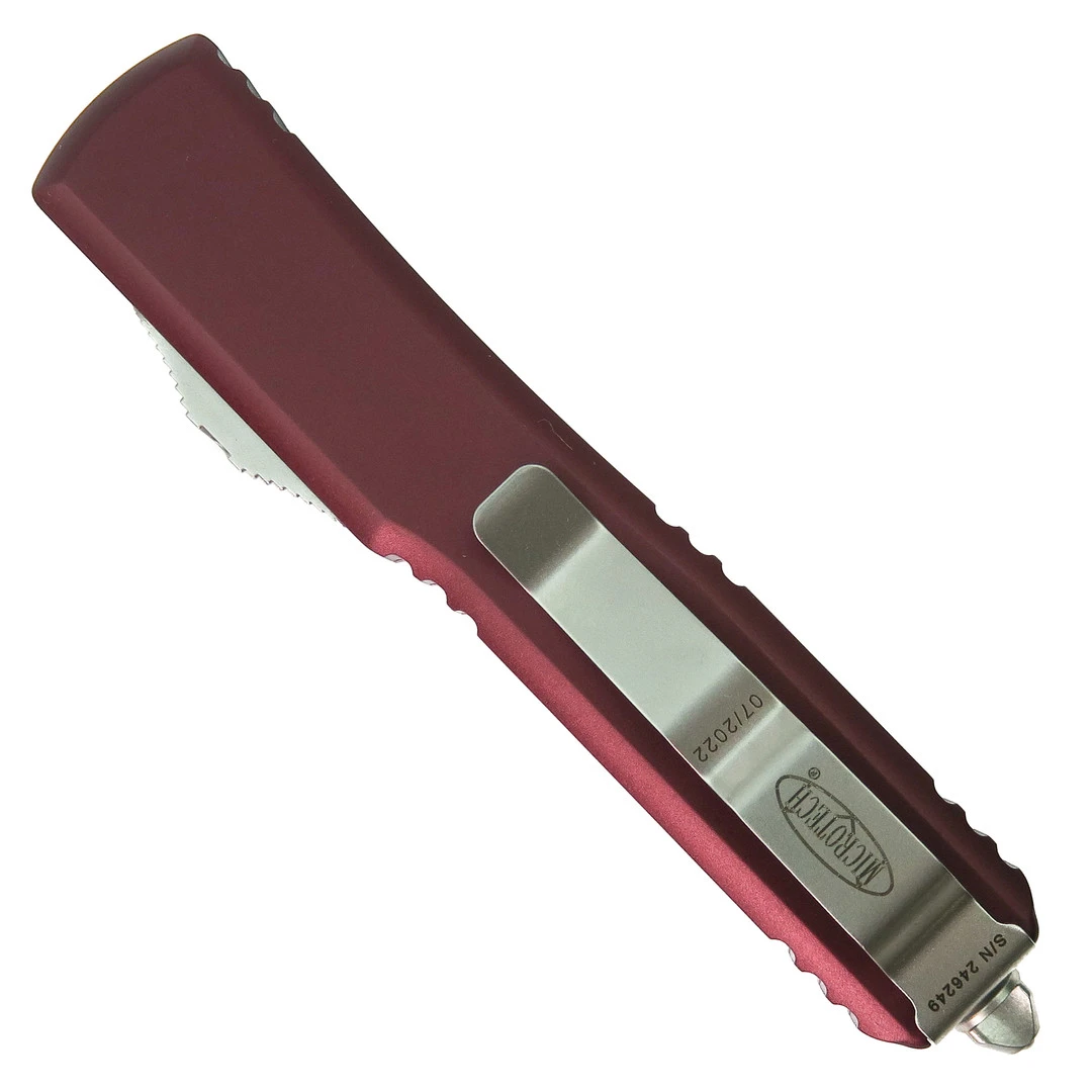 Microtech 122-10MR Merlot Contoured Ultratech D/E OTF Auto Knife, Double Edge Stonewash Blade 2 Microtech 122-10MR Merlot Contoured Ultratech D/E OTF Auto Knife, Double Edge Stonewash Blade - Image 2