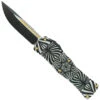 Microtech Signature Series "Source" Hera OTF Knife, Two-Tone Black Drop Point With Gold