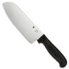 Spyderco Santoku Knife, Plain Edge Blade, Black Handle