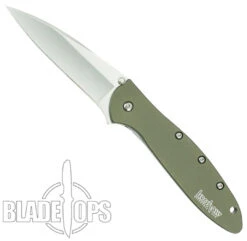 Kershaw Olive Drab Leek Spring Assist Knife, Plain Blade, 1660OL -Kershaw Sales KS1660OL 4 70003.1533222120