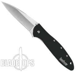 Kershaw Stonewash Leek Spring Assist Knife, Plain Blade, 1660SWBLK -Kershaw Sales KS1660SWBLK 4 04232.1533222037