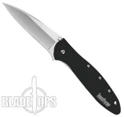 Kershaw Stonewash Leek Spring Assist Knife, Plain Blade, 1660SWBLK -Kershaw Sales KS1660SWBLK 5 02881.1533222038