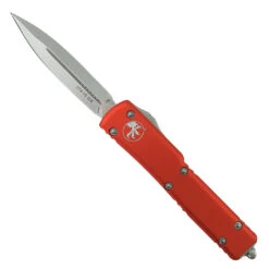 Microtech Orange UTX-70 OTF Auto Knife, Stonewash Dagger Blade