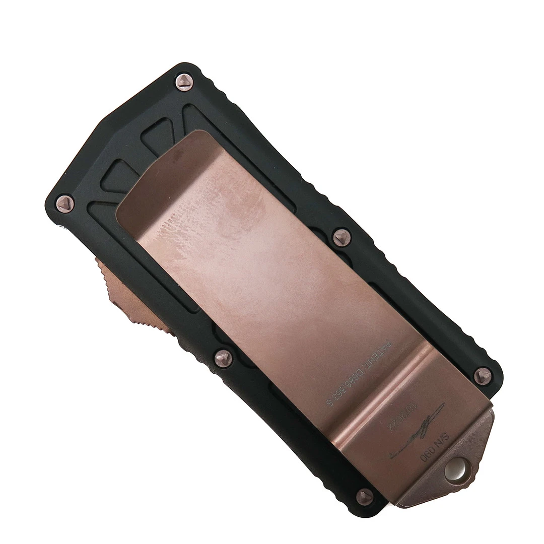 Microtech Signature Series Rose Gold Exocet OTF Auto Knife, Rose Gold PVD Blade 2 Microtech Signature Series Rose Gold Exocet OTF Auto Knife, Rose Gold PVD Blade - Image 2