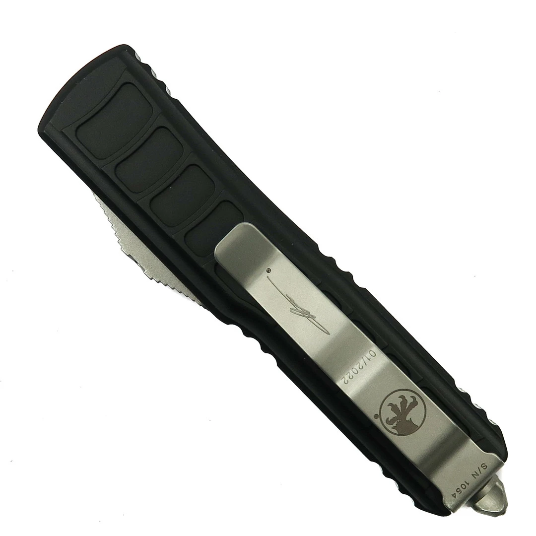 Microtech Signature Series UTX-85 OTF II Auto Knife, Stonewash Serrated Blade 2 Microtech Signature Series UTX-85 OTF II Auto Knife, Stonewash Serrated Blade - Image 2