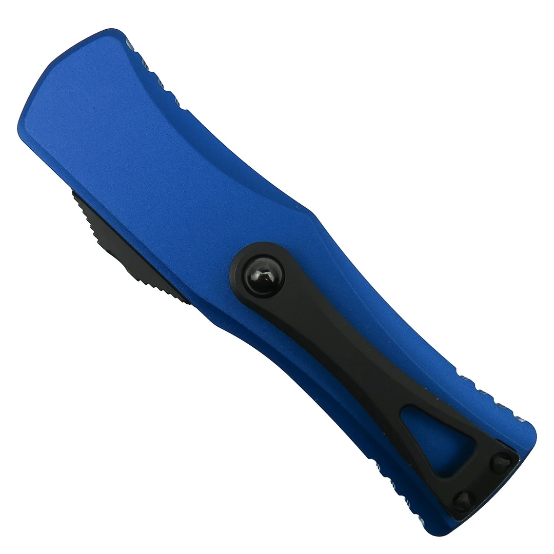 Microtech Blue Hera OTF Knife, DLC Black Dagger Blade 2 Microtech Blue Hera OTF Knife, DLC Black Dagger Blade - Image 2