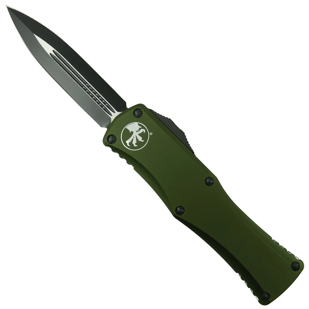 Microtech OD Green Hera OTF Knife, DLC Black Dagger Blade 1 Microtech OD Green Hera OTF Knife, DLC Black Dagger Blade