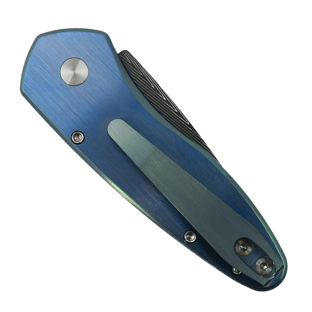 ProTech Custom Ti Engraved Sprint Auto Knife, Damascus Blade 2 ProTech Custom Ti Engraved Sprint Auto Knife, Damascus Blade - Image 2