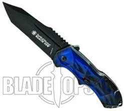 Smith & Wesson Black Ops Spring Assist Knife, Blue Handle, Tanto Black Plain Blade, BLOP3TBL 5 Smith & Wesson Black Ops Spring Assist Knife, Blue Handle, Tanto Black Plain Blade, BLOP3TBL -Kershaw Sales SWBLOP3TBL 4 10018.1533221914