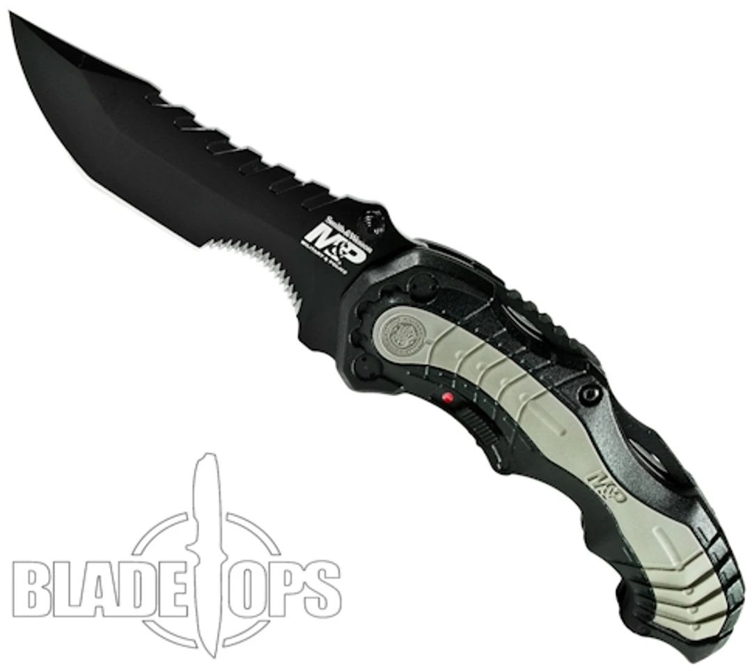 Smith & Wesson Black MAGIC SWMP6BS Spring Assist Knife, Black Part Serrated Blade 3 Smith & Wesson Black MAGIC SWMP6BS Spring Assist Knife, Black Part Serrated Blade - Image 3