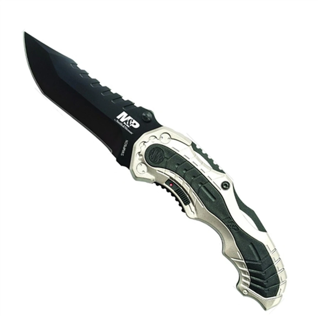 Smith & Wesson Champagne MAGIC SWMP6CN Spring Assist Knife, Black Plain Blade 1 Smith & Wesson Champagne MAGIC SWMP6CN Spring Assist Knife, Black Plain Blade