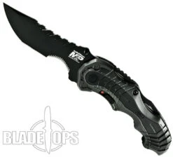 Smith & Wesson Grey MAGIC SWMP6S Spring Assist Knife, Black Part Serrated Blade -Kershaw Sales SWMP6S 4 38260.1533221791