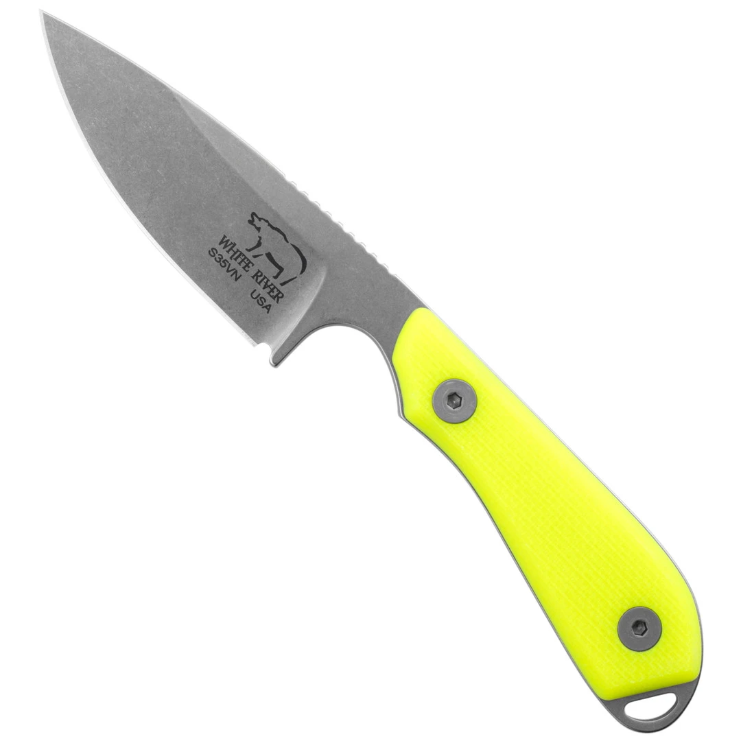 White River Knives HI-VIS M1 Pro Fixed Blade Knife, S35VN Stonewash Blade 1 White River Knives HI-VIS M1 Pro Fixed Blade Knife, S35VN Stonewash Blade