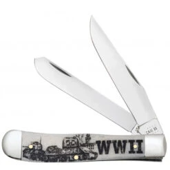 Case WWII Natural Bone Smooth Trapper Knife