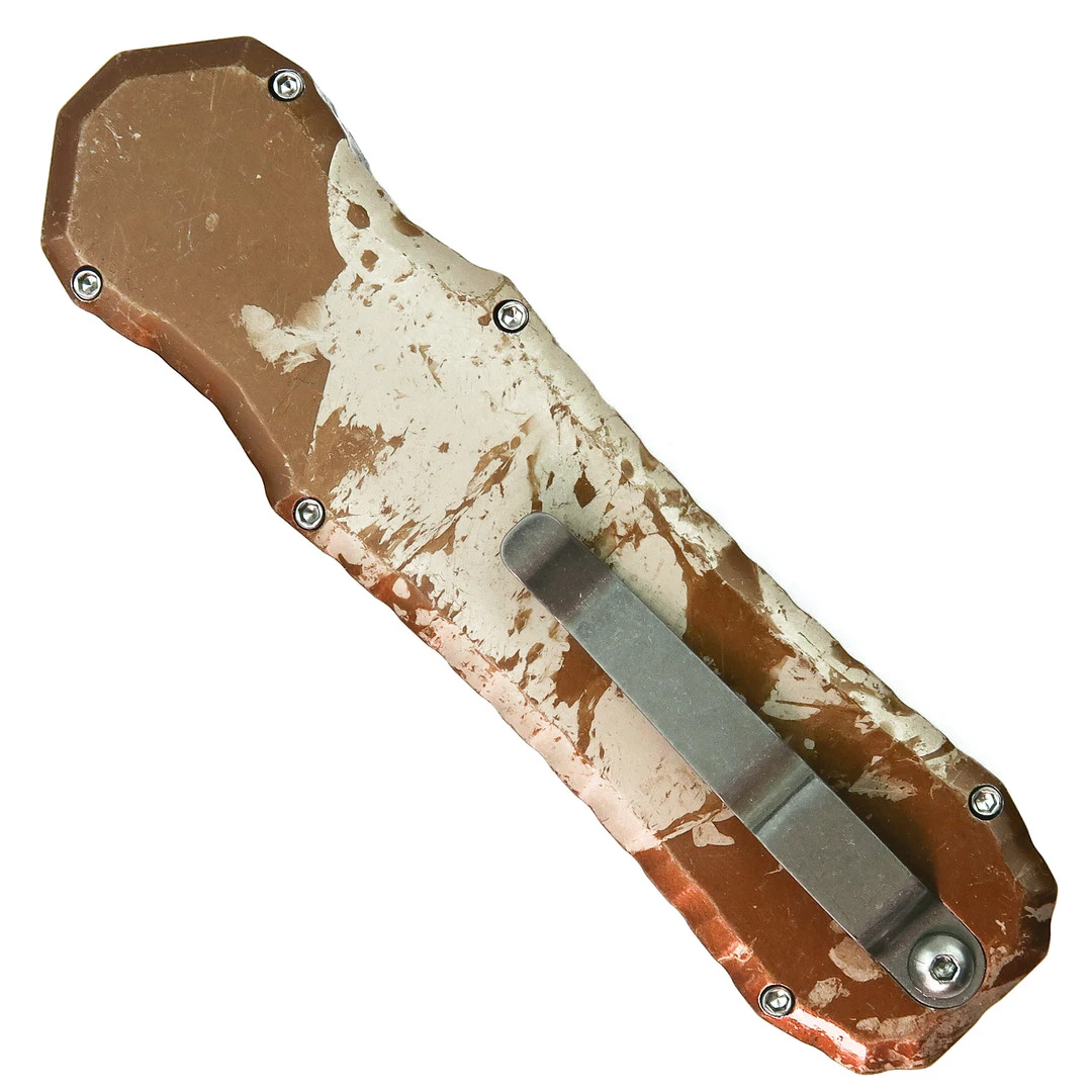 Piranha Excalibur Double Action OTF Knife, Camo Handle, Plain Blade 2 Piranha Excalibur Double Action OTF Knife, Camo Handle, Plain Blade - Image 2